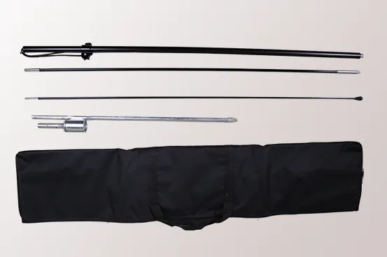 Wolflag factory-direct feather flag pole kit with 3m fiberglass pole, Oxford carry bag, and rotating ground spike for feather flags, teardrop flags, and banner flags.