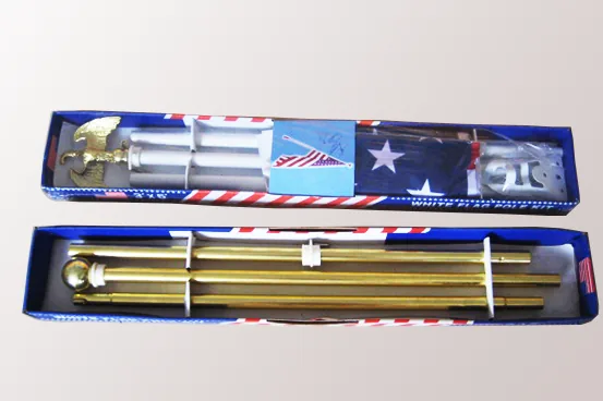 Wolflag factory-direct 8ft Indoor Flag Pole Set with Gold Eagle Finial and Metal Base for Office, Ceremony, and Indoor Flag Displays