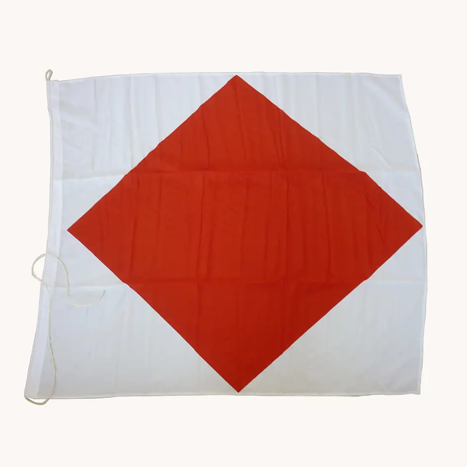 Wolflag custom international maritime signal flags made of durable marine-grade polyester with rope and toggle heading for nautical boat communication.
